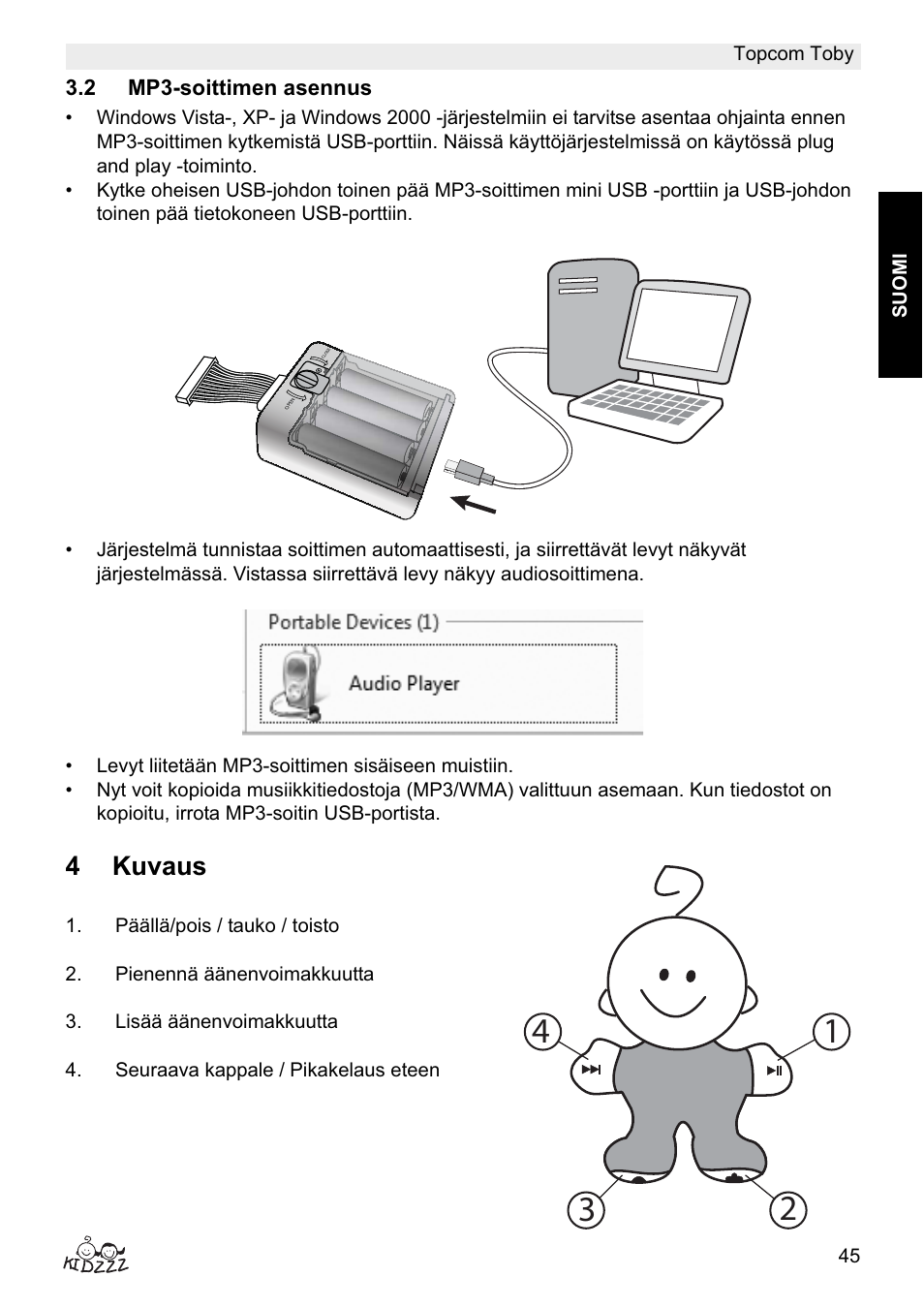 4kuvaus | Topcom Toby User Manual | Page 45 / 76