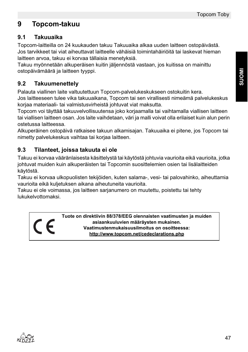 9topcom-takuu | Topcom Toby User Manual | Page 47 / 76