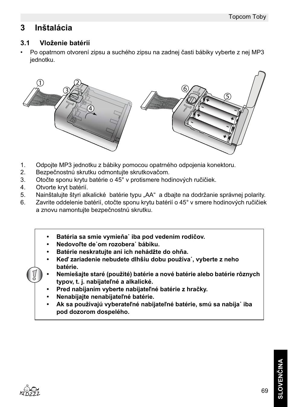 3inštalácia | Topcom Toby User Manual | Page 69 / 76