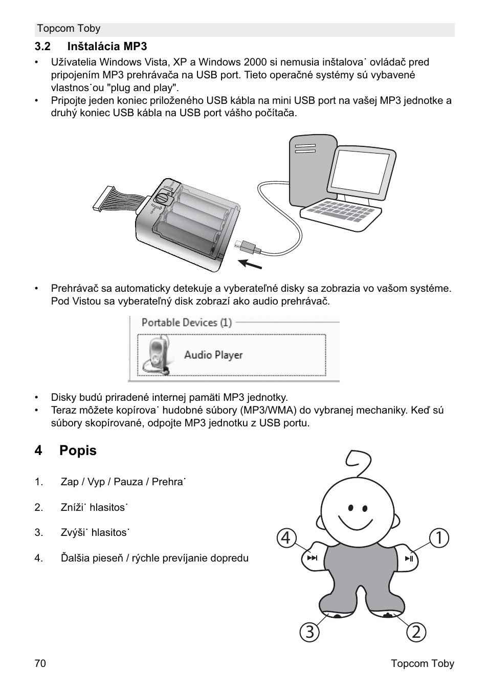 4popis | Topcom Toby User Manual | Page 70 / 76