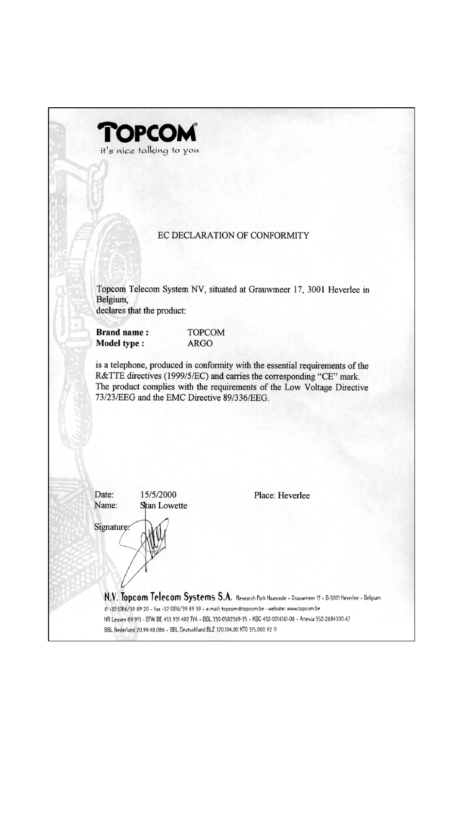 Topcom EVITA Telephone User Manual | Page 11 / 12