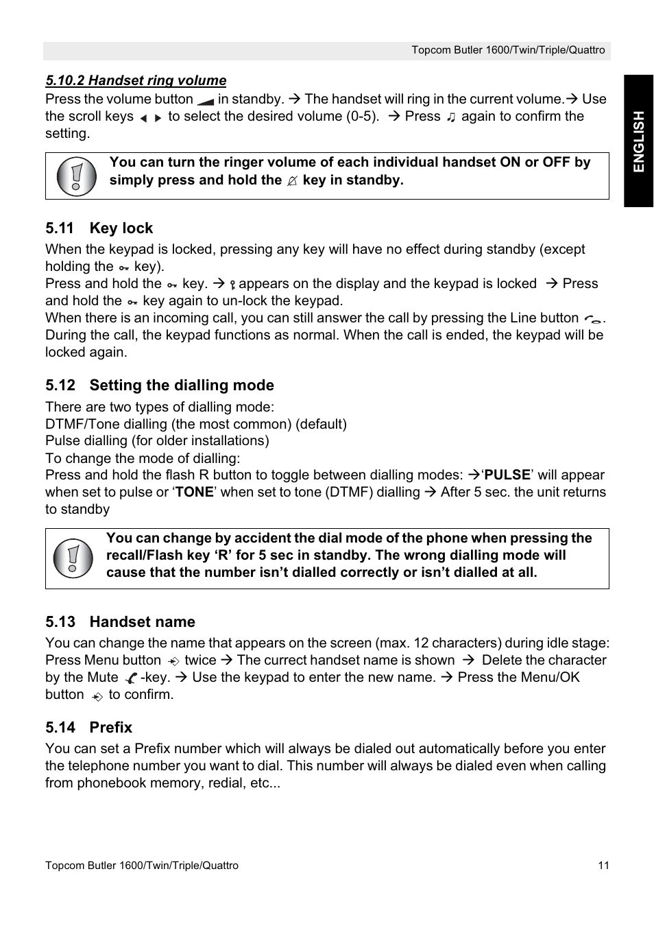 Topcom BUTLER 1600 User Manual | Page 11 / 20