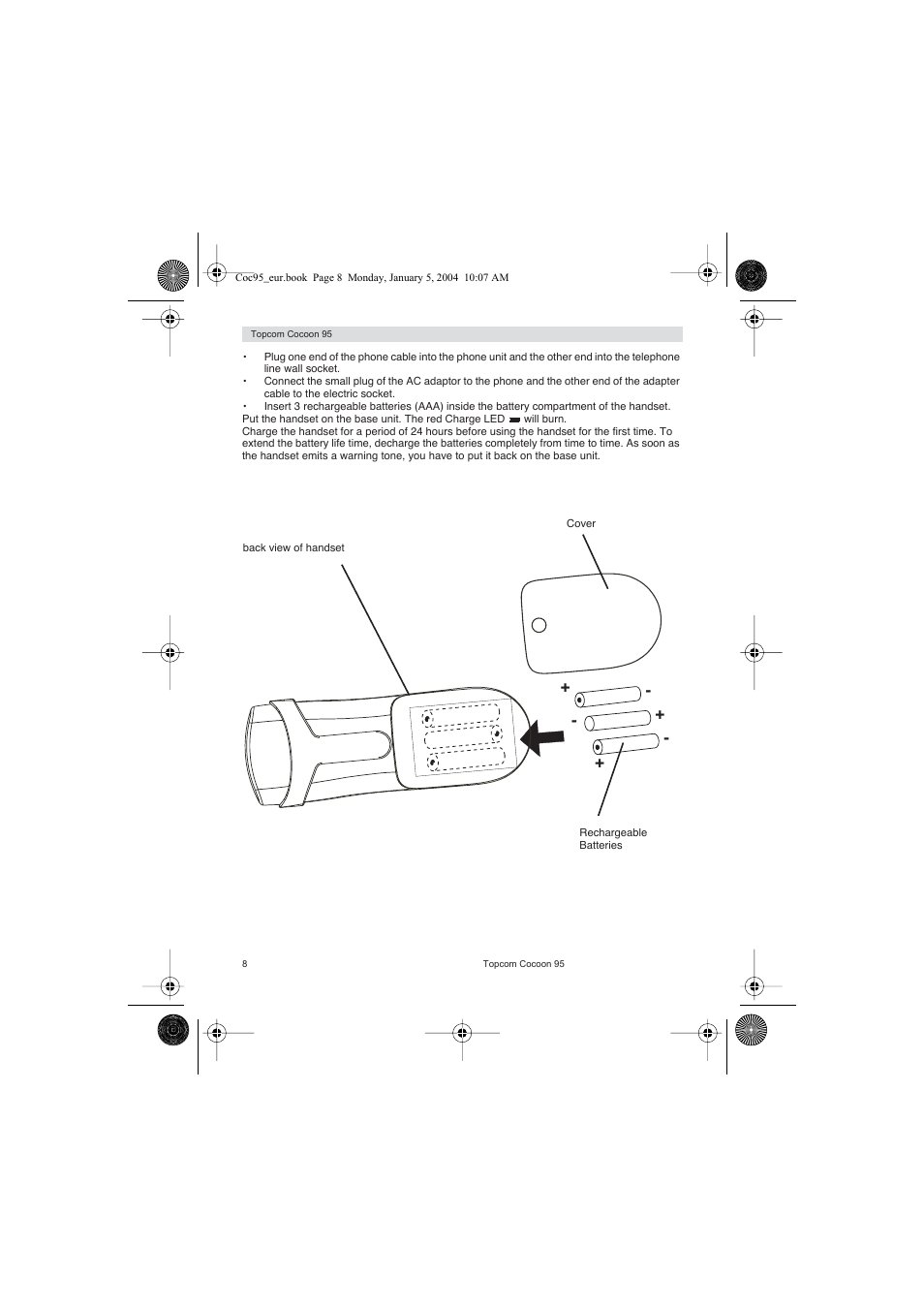 Topcom Cocoon 95 User Manual | Page 8 / 64