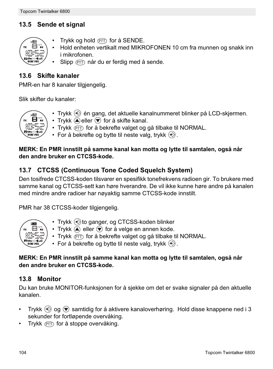 Topcom Twintalker 6800 User Manual | Page 104 / 236