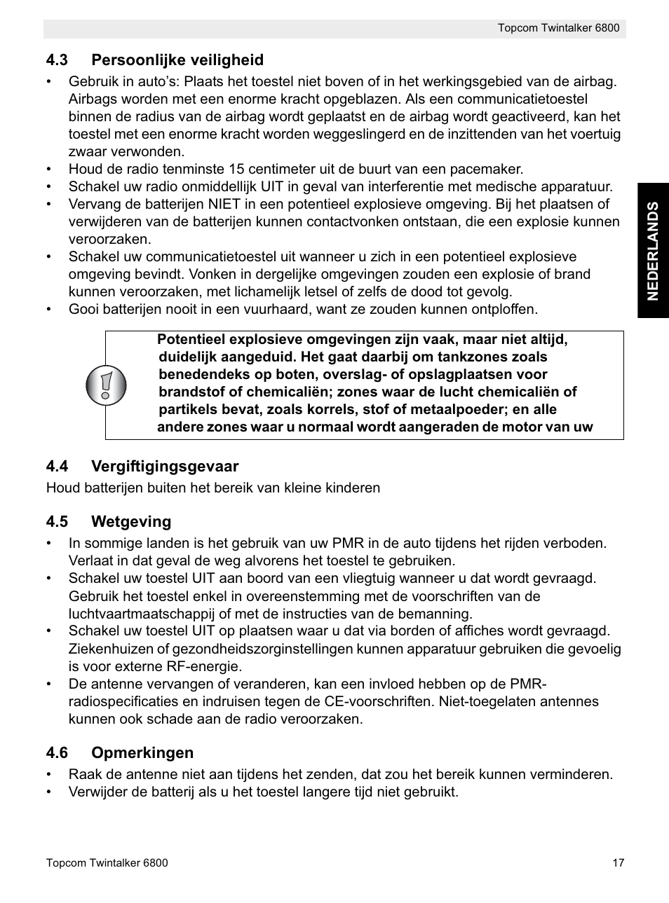 Topcom Twintalker 6800 User Manual | Page 17 / 236