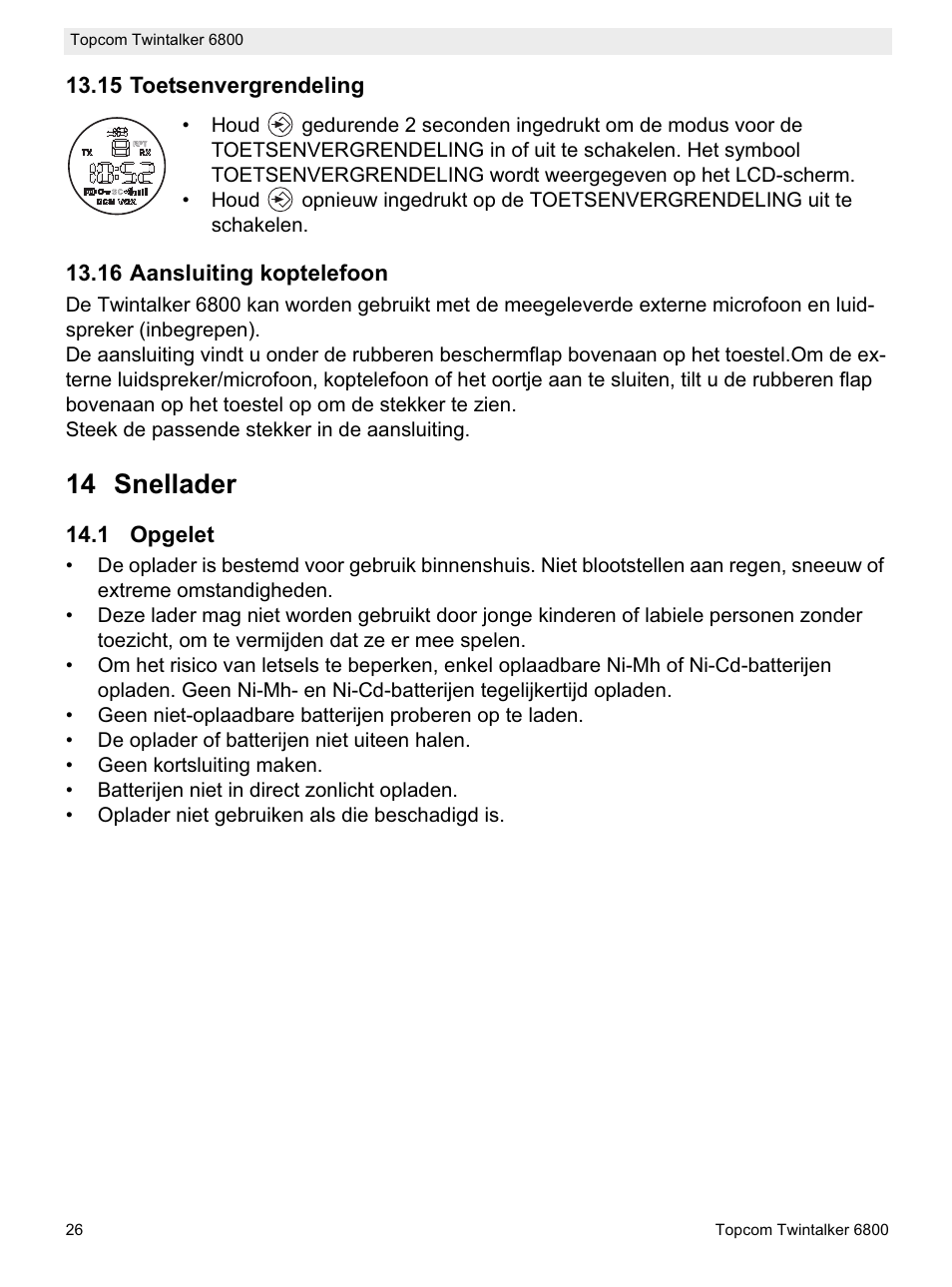 14 snellader | Topcom Twintalker 6800 User Manual | Page 26 / 236