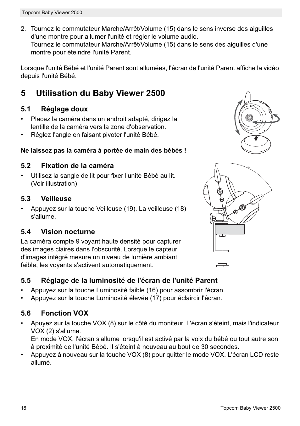Topcom BABY VIEWER 2500 User Manual | Page 18 / 104