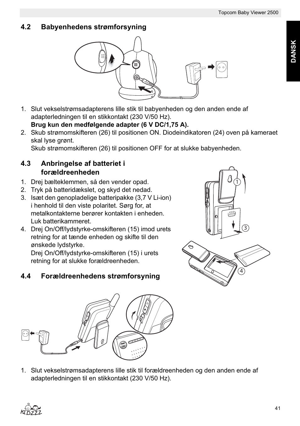 Topcom BABY VIEWER 2500 User Manual | Page 41 / 104