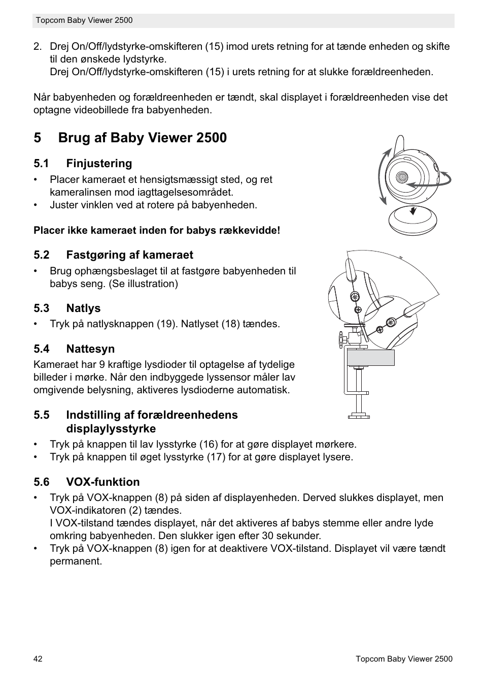 Topcom BABY VIEWER 2500 User Manual | Page 42 / 104