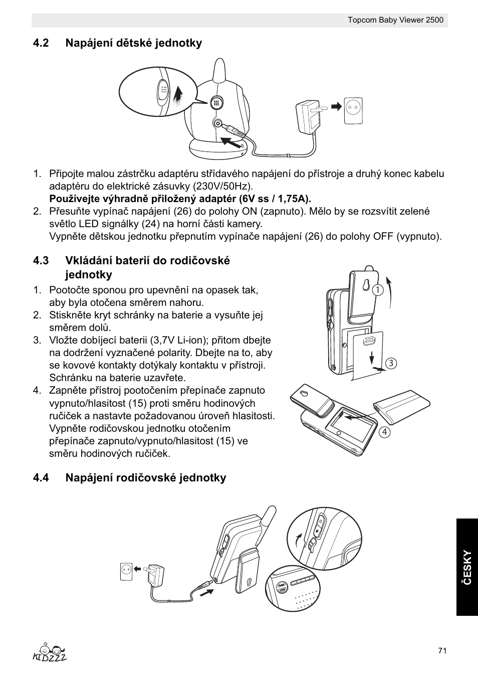Topcom BABY VIEWER 2500 User Manual | Page 71 / 104