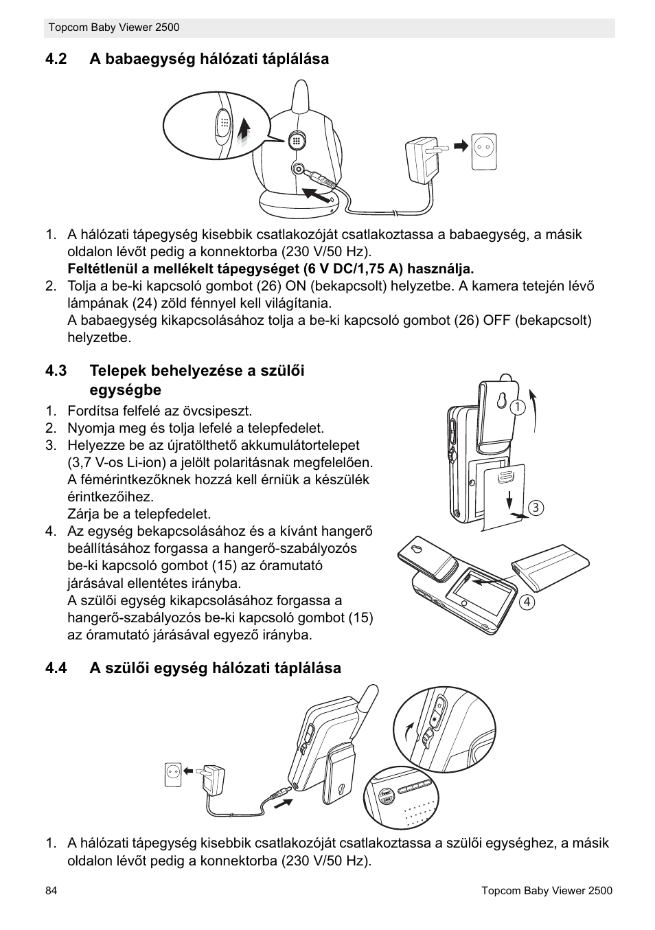 Topcom BABY VIEWER 2500 User Manual | Page 84 / 104