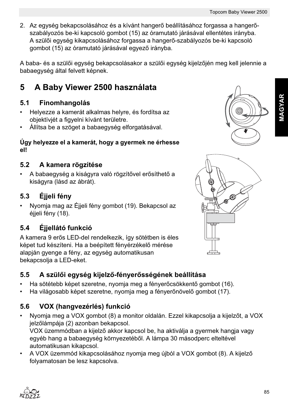 Topcom BABY VIEWER 2500 User Manual | Page 85 / 104