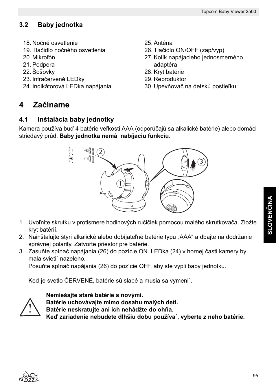 4zaþíname | Topcom BABY VIEWER 2500 User Manual | Page 95 / 104