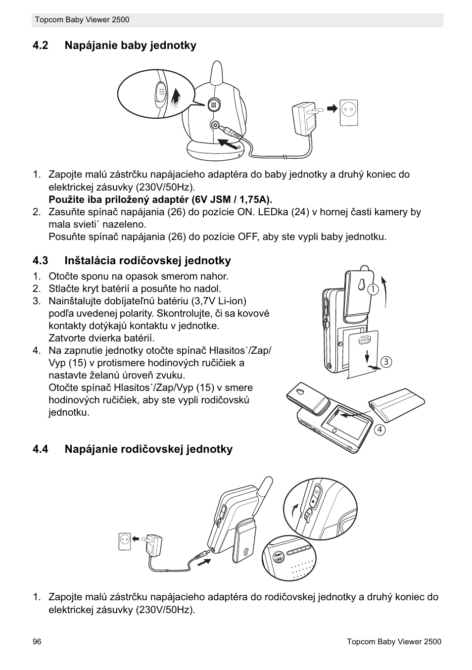 Topcom BABY VIEWER 2500 User Manual | Page 96 / 104