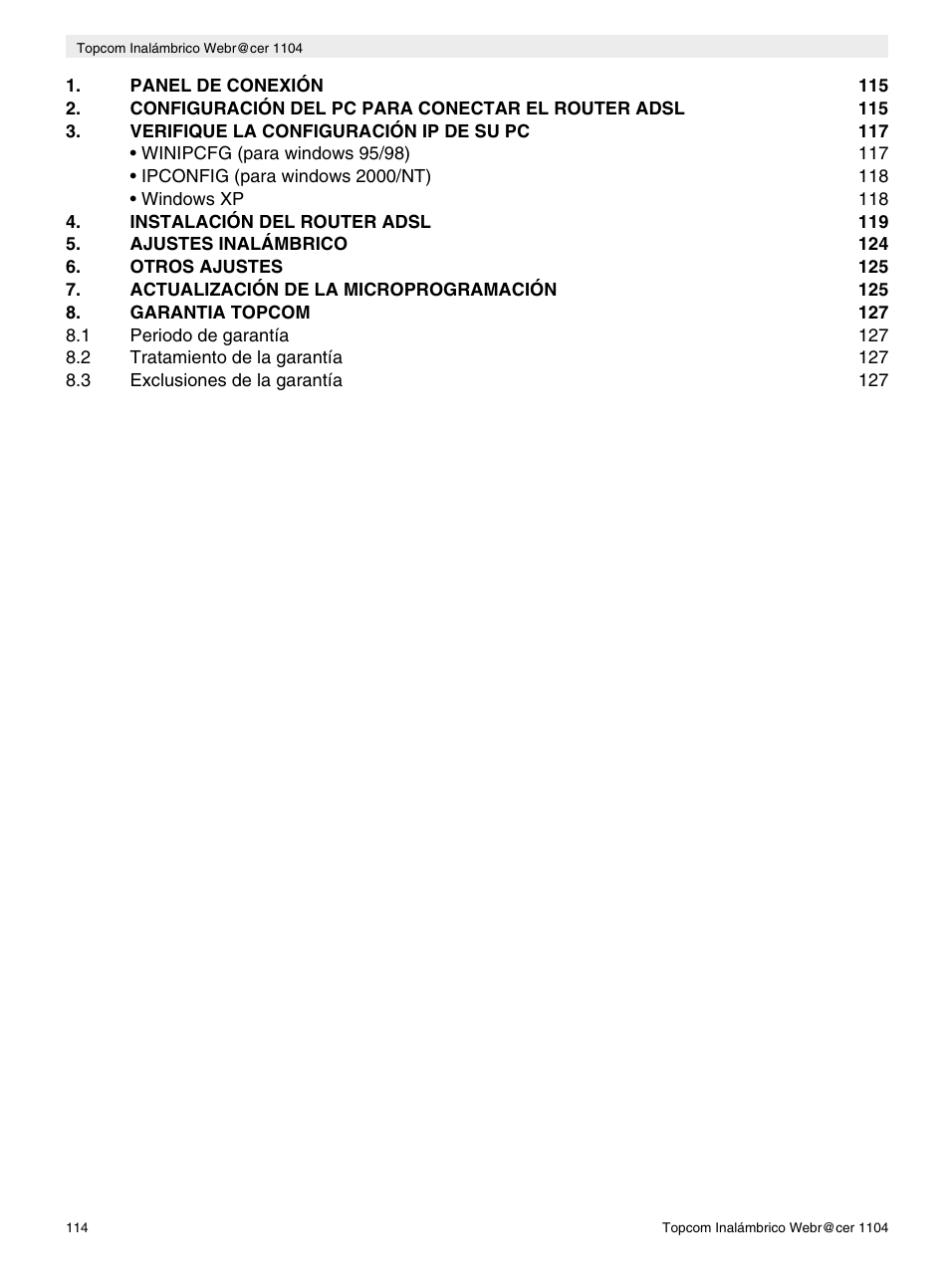 Topcom Wireless Webracer 1104 User Manual | Page 114 / 144