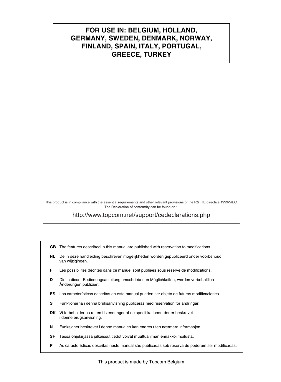 Topcom Wireless Webracer 1104 User Manual | Page 2 / 144