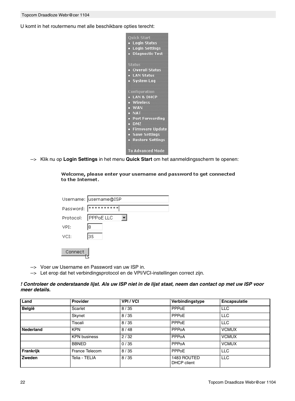 Topcom Wireless Webracer 1104 User Manual | Page 22 / 144