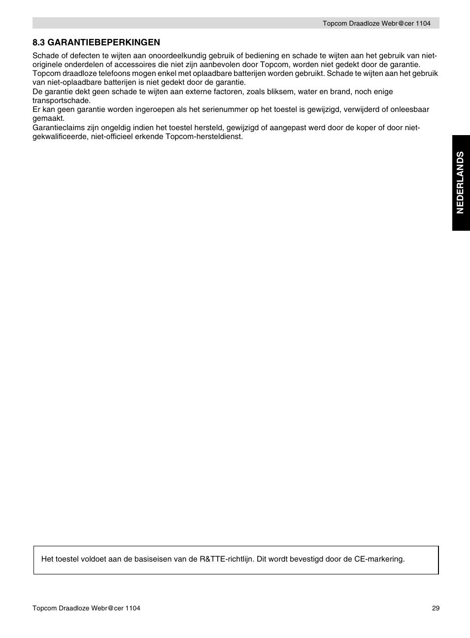 Topcom Wireless Webracer 1104 User Manual | Page 29 / 144