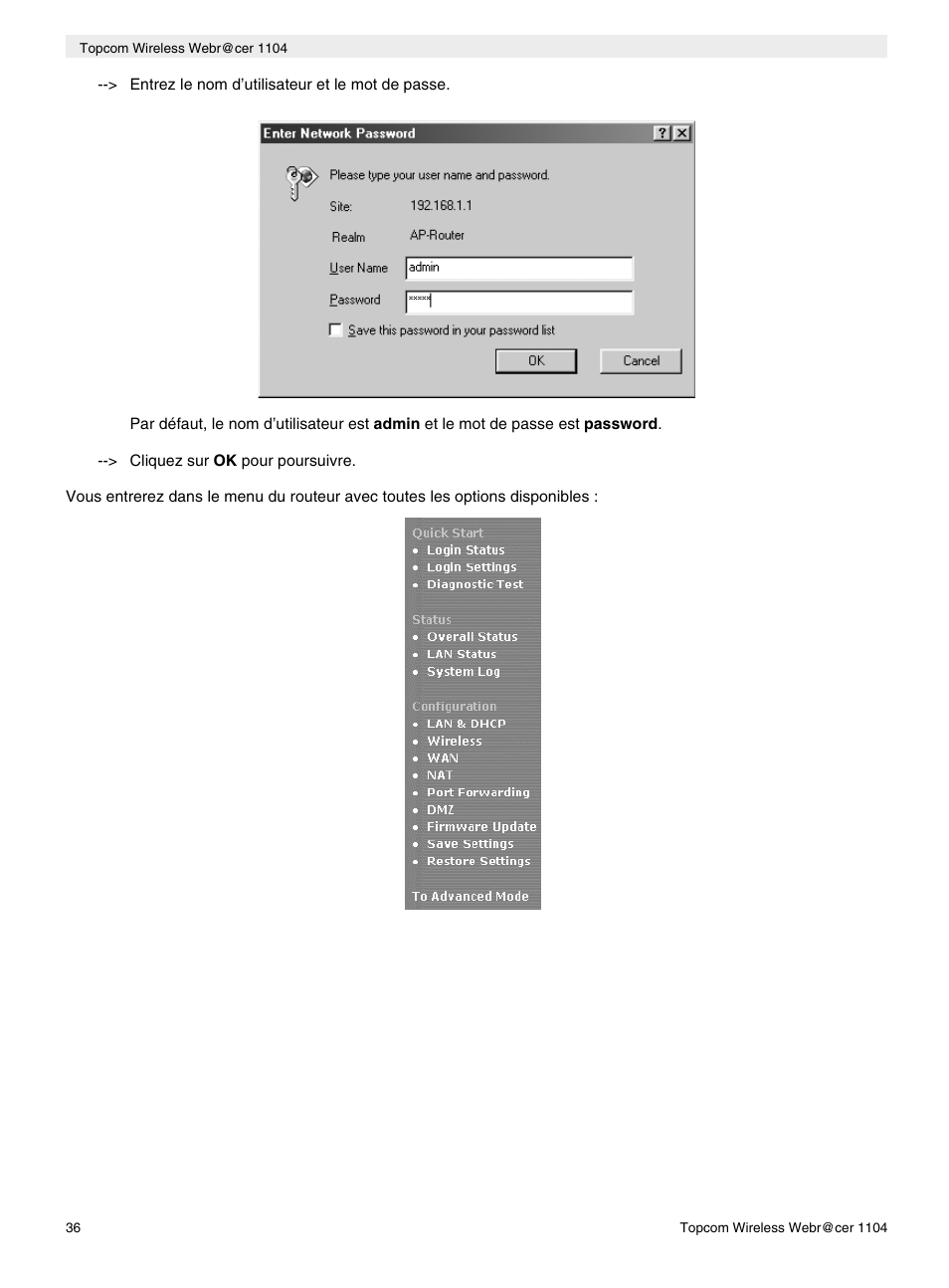 Topcom Wireless Webracer 1104 User Manual | Page 36 / 144