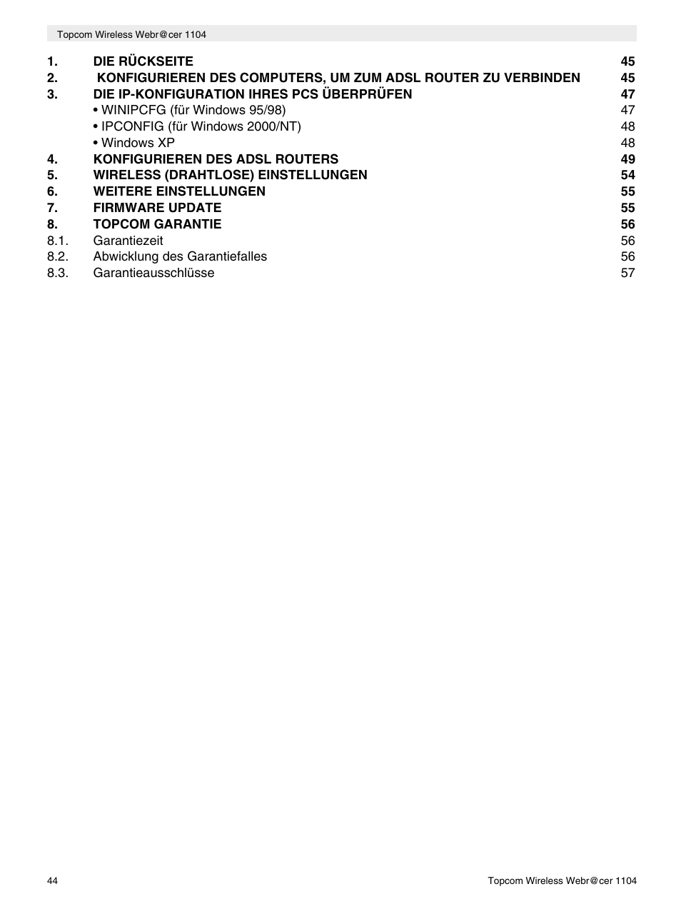 Topcom Wireless Webracer 1104 User Manual | Page 44 / 144