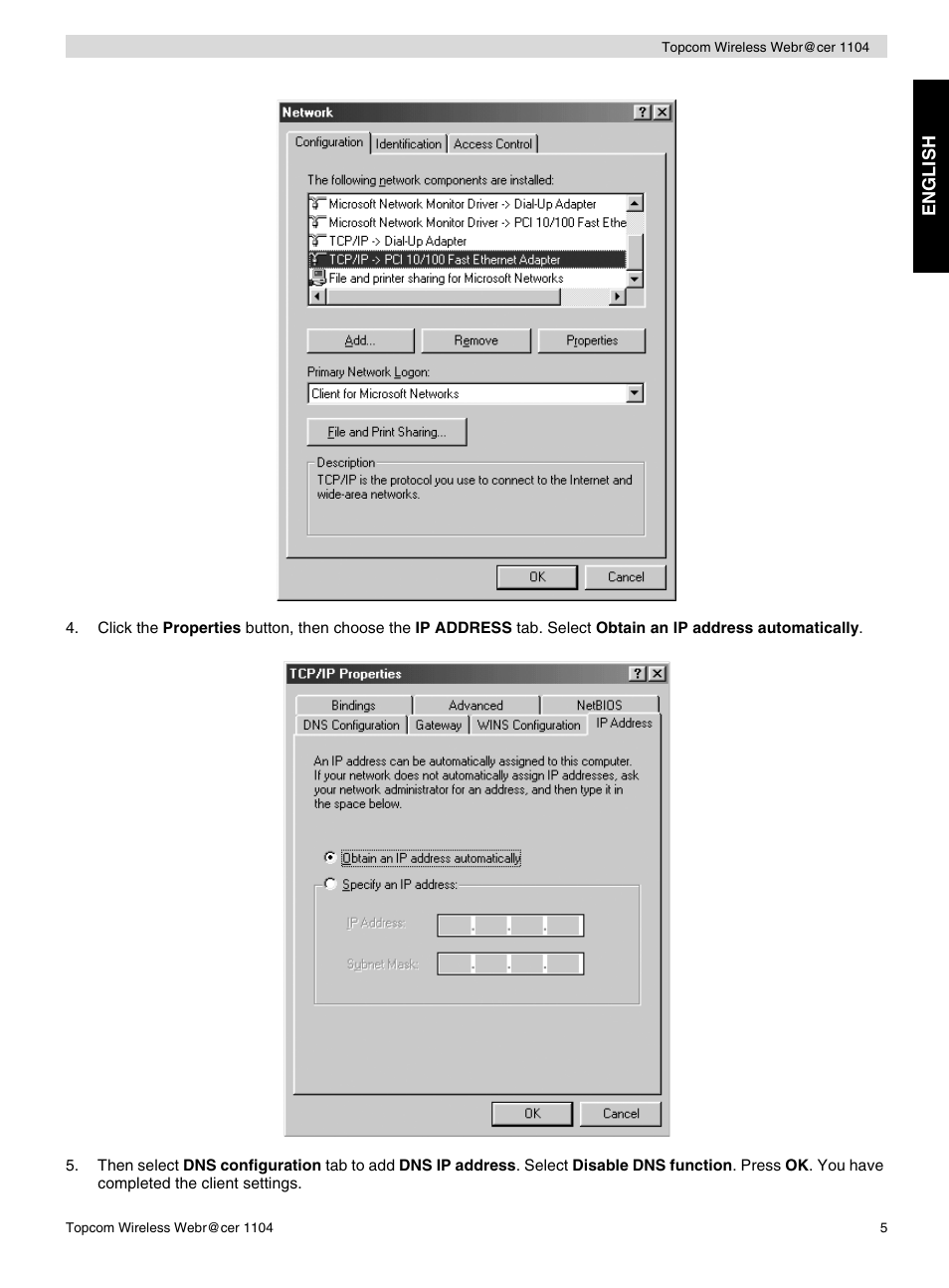 Topcom Wireless Webracer 1104 User Manual | Page 5 / 144