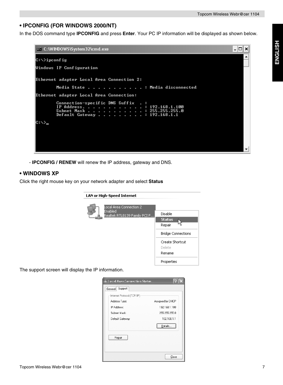 Topcom Wireless Webracer 1104 User Manual | Page 7 / 144