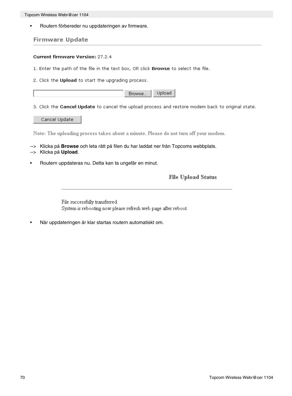 Topcom Wireless Webracer 1104 User Manual | Page 70 / 144