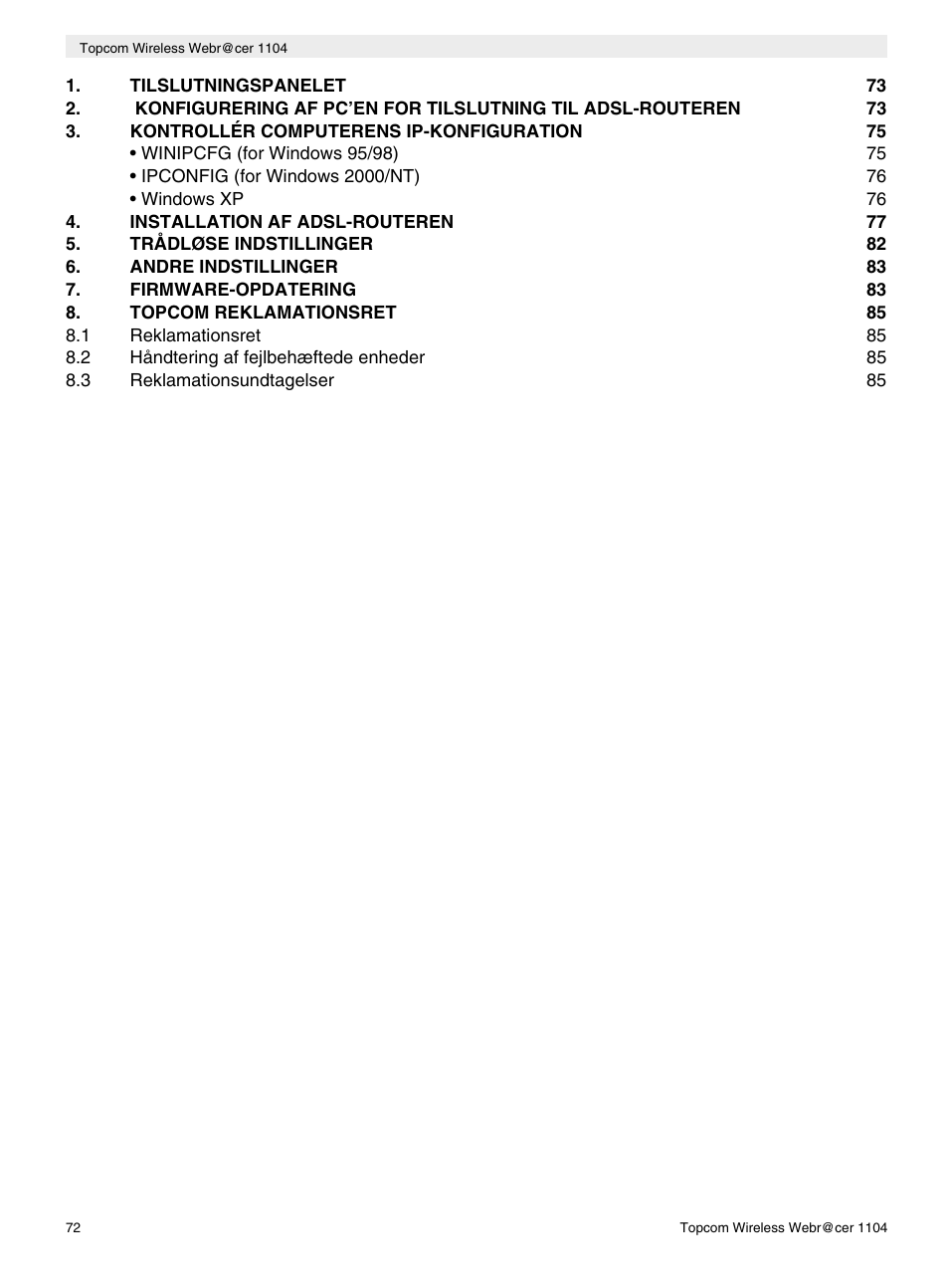 Topcom Wireless Webracer 1104 User Manual | Page 72 / 144