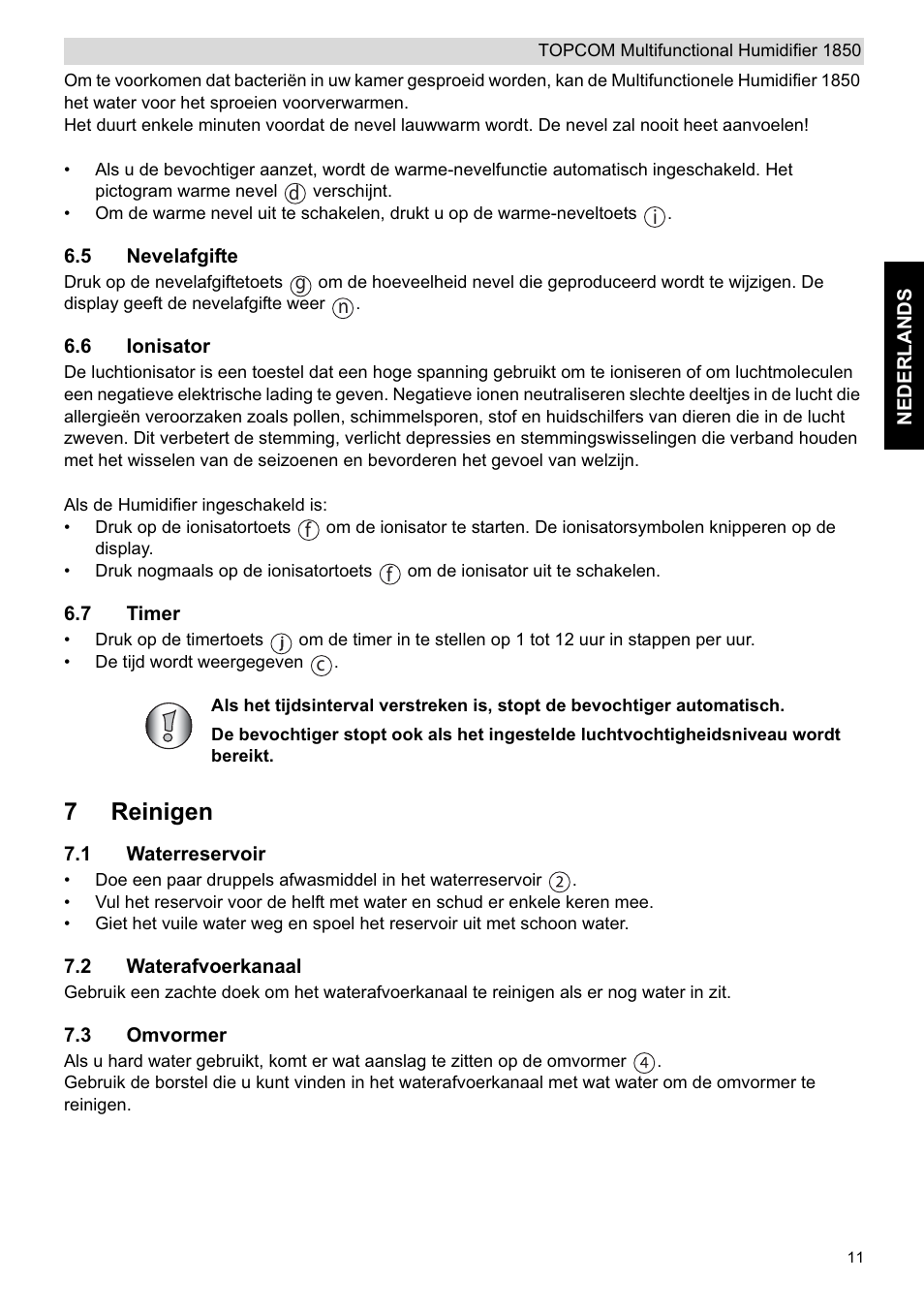 7reinigen | Topcom 1850 User Manual | Page 11 / 92