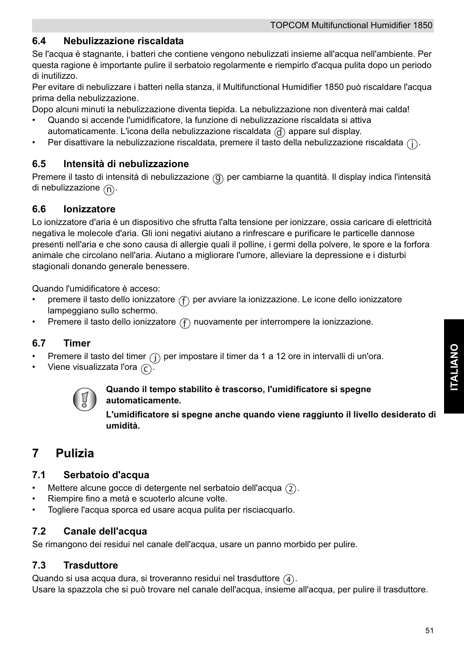 7pulizia | Topcom 1850 User Manual | Page 51 / 92