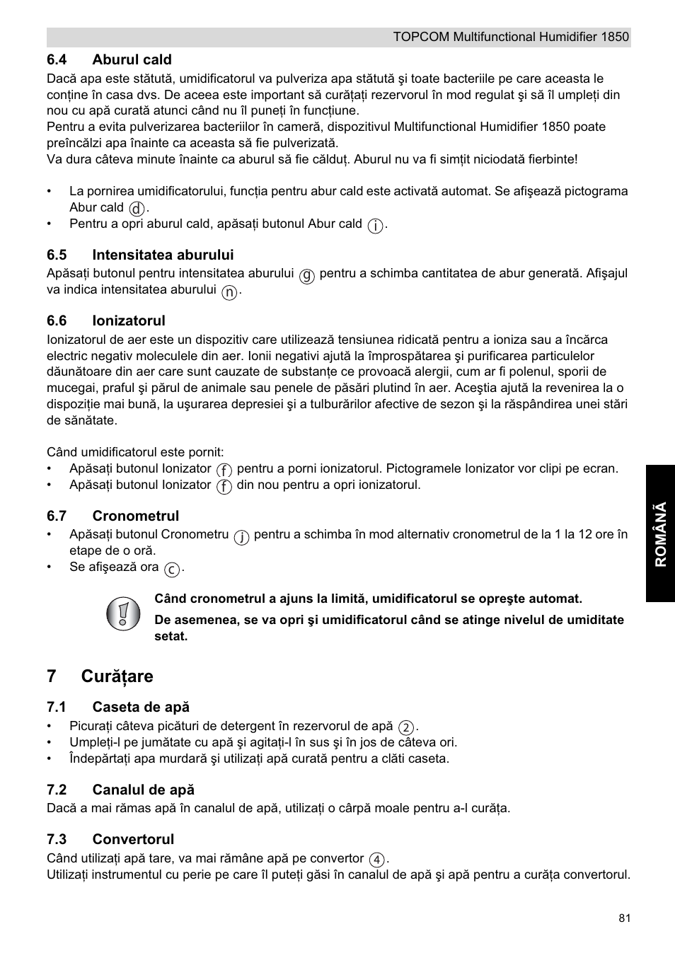 7curăġare | Topcom 1850 User Manual | Page 81 / 92