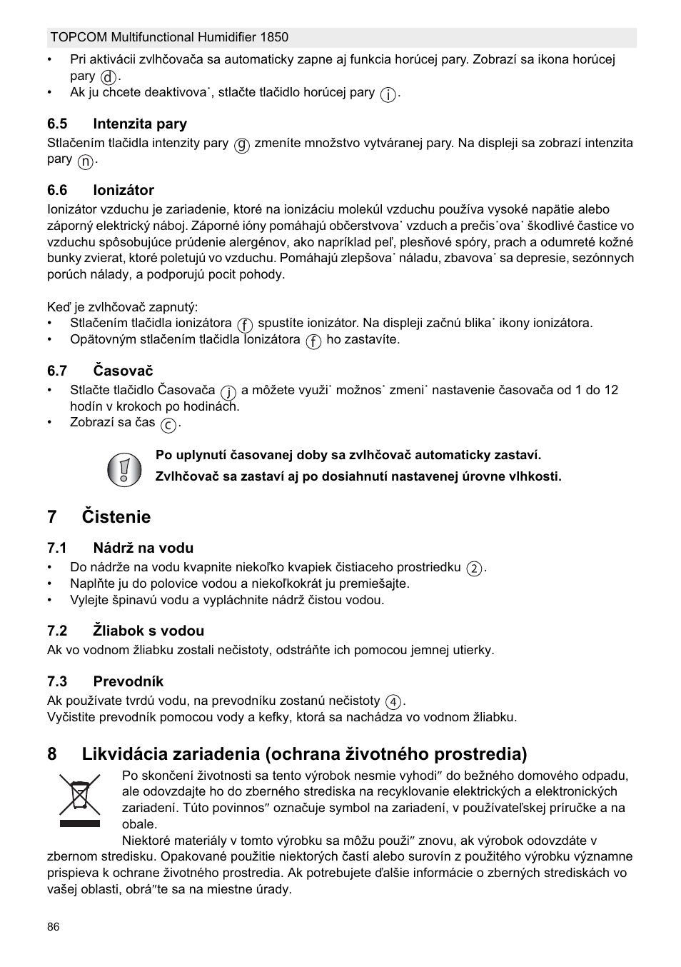 7ýistenie | Topcom 1850 User Manual | Page 86 / 92