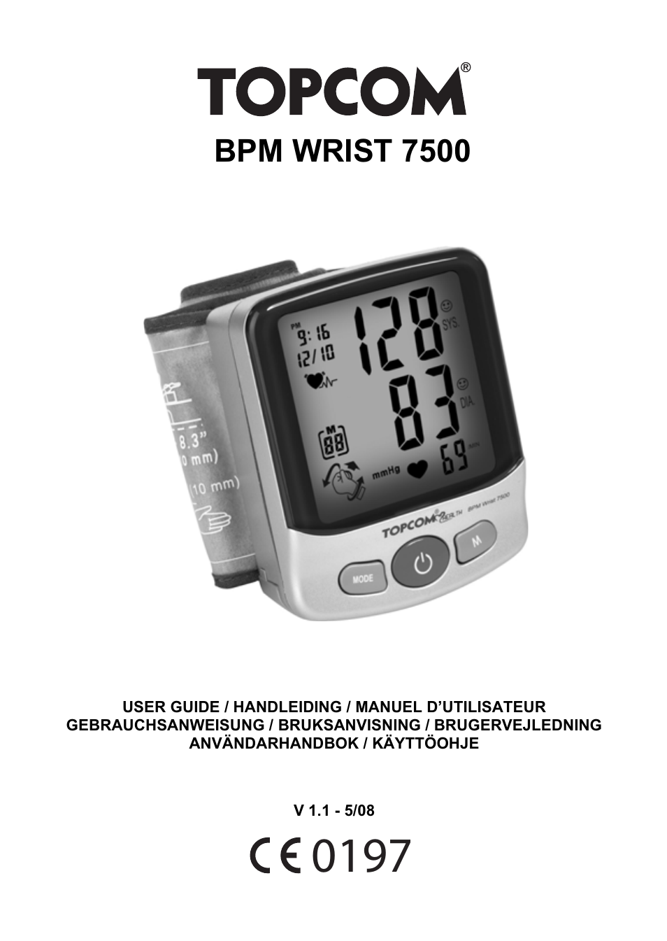 Topcom BPM Wrist 7500 User Manual | 88 pages