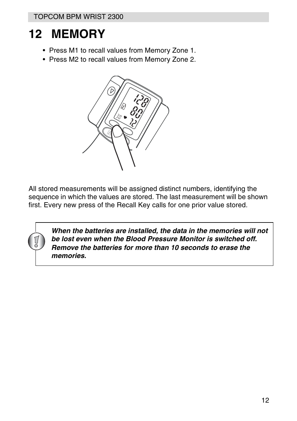 Topcom BPM WRIST 2300 User Manual | Page 12 / 92