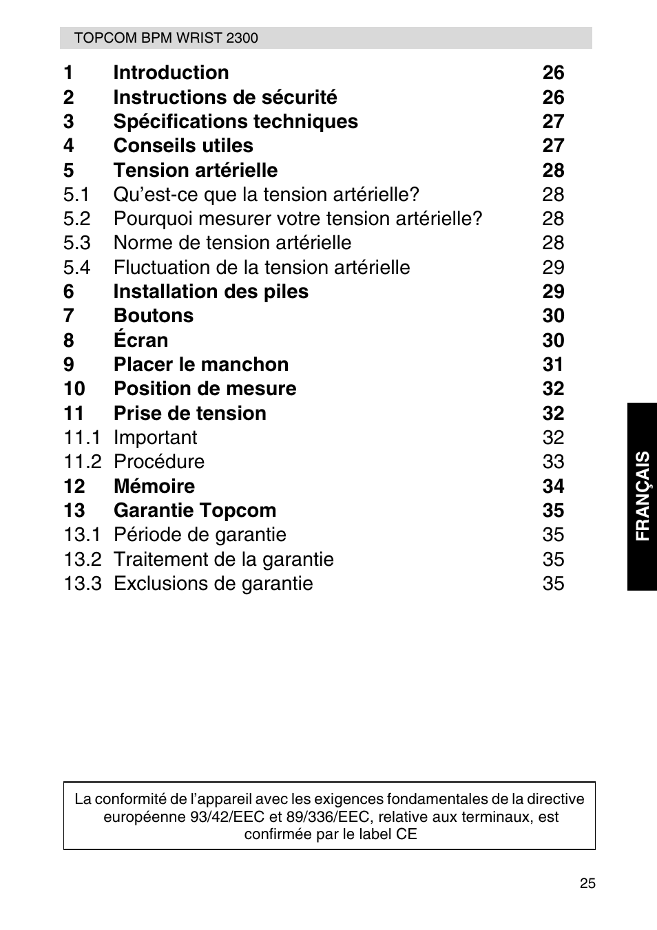 Topcom BPM WRIST 2300 User Manual | Page 25 / 92