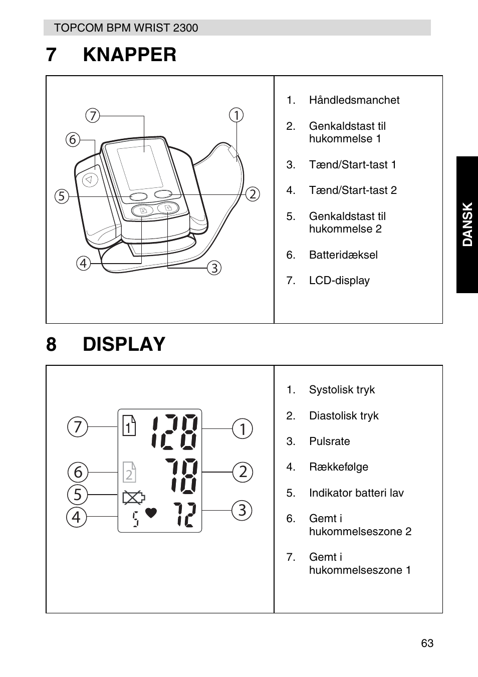 7knapper 8 display | Topcom BPM WRIST 2300 User Manual | Page 63 / 92