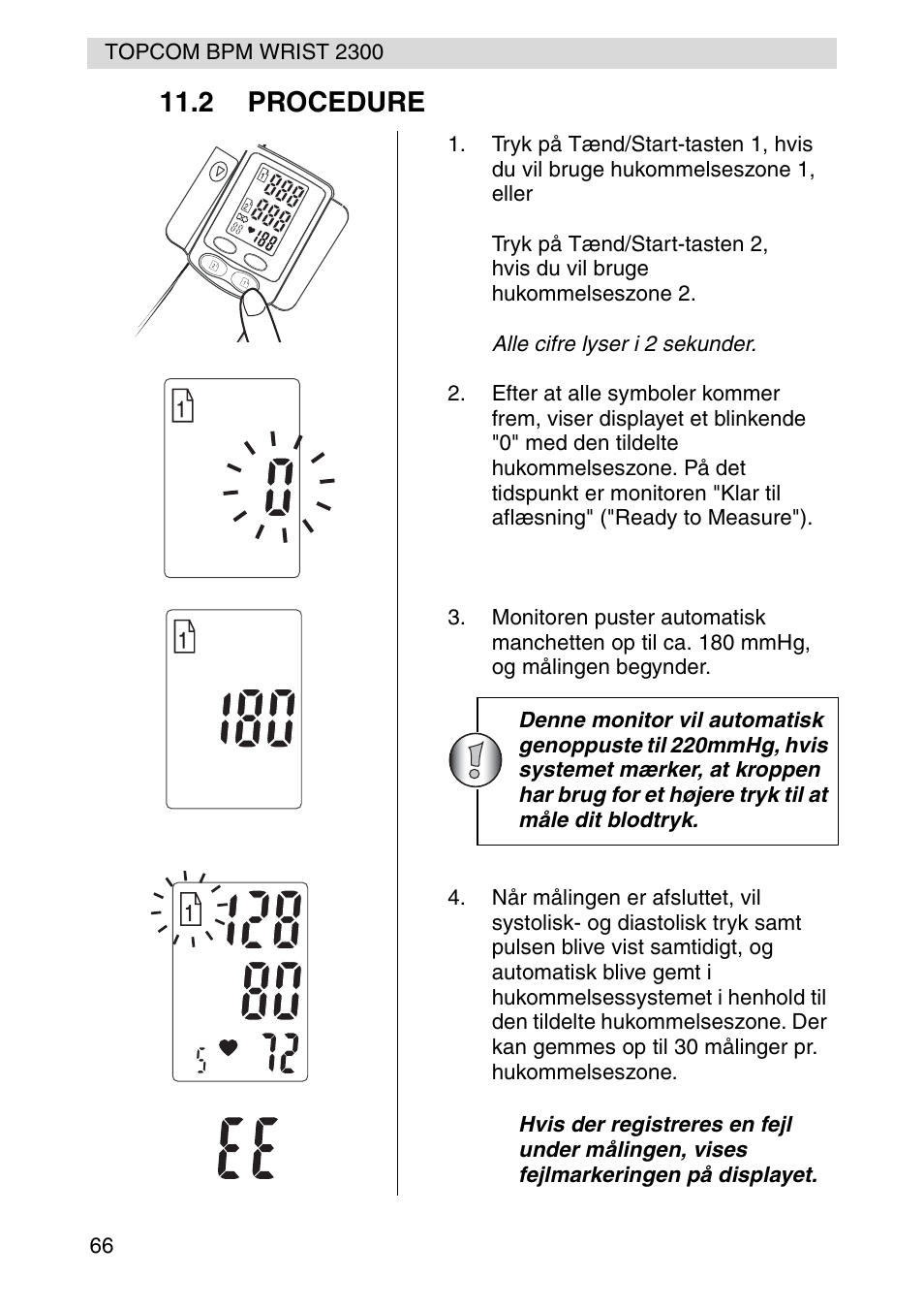 2 procedure | Topcom BPM WRIST 2300 User Manual | Page 66 / 92