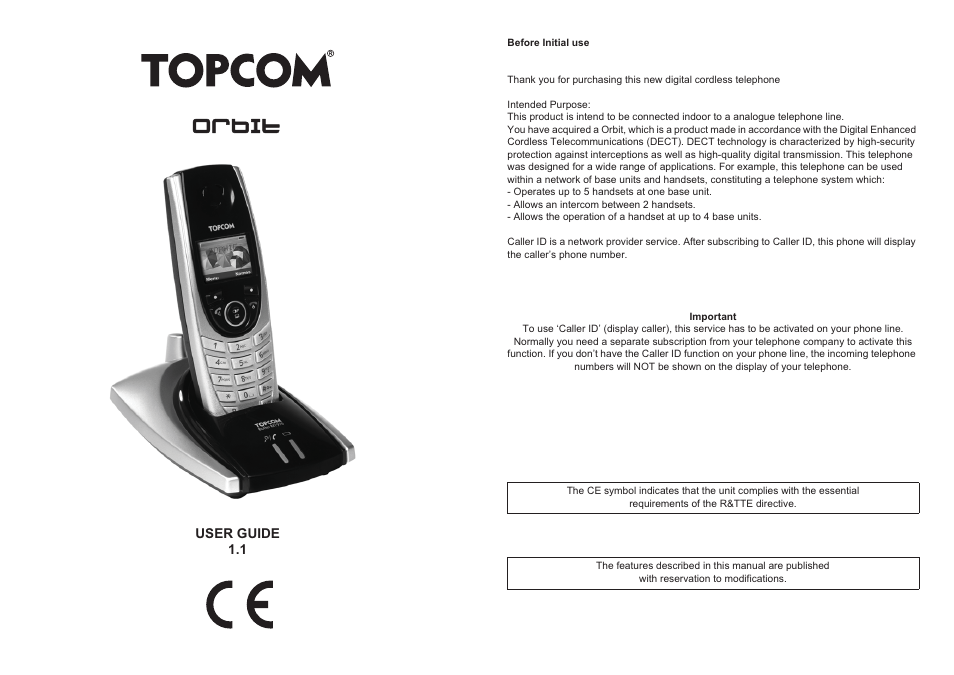 Topcom ORBIT User Manual | 40 pages