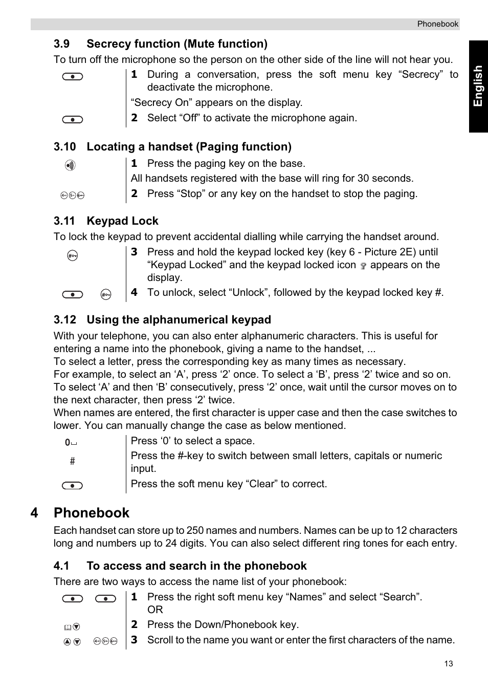 4phonebook | Topcom ORBIT User Manual | Page 13 / 40