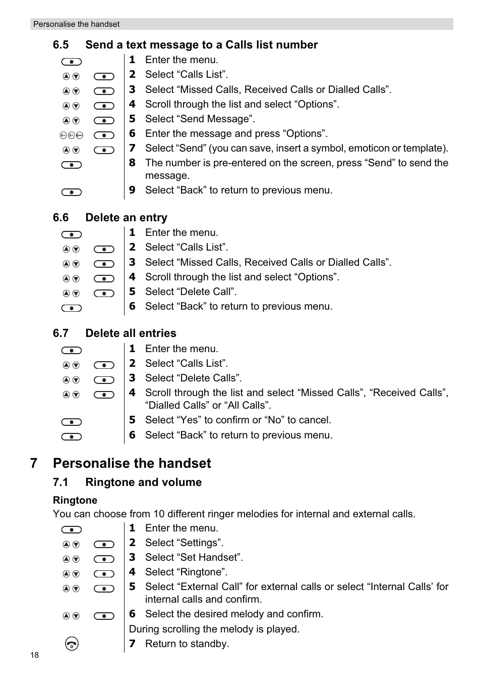 7personalise the handset | Topcom ORBIT User Manual | Page 18 / 40