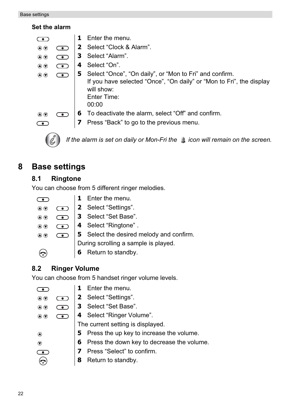 8base settings | Topcom ORBIT User Manual | Page 22 / 40