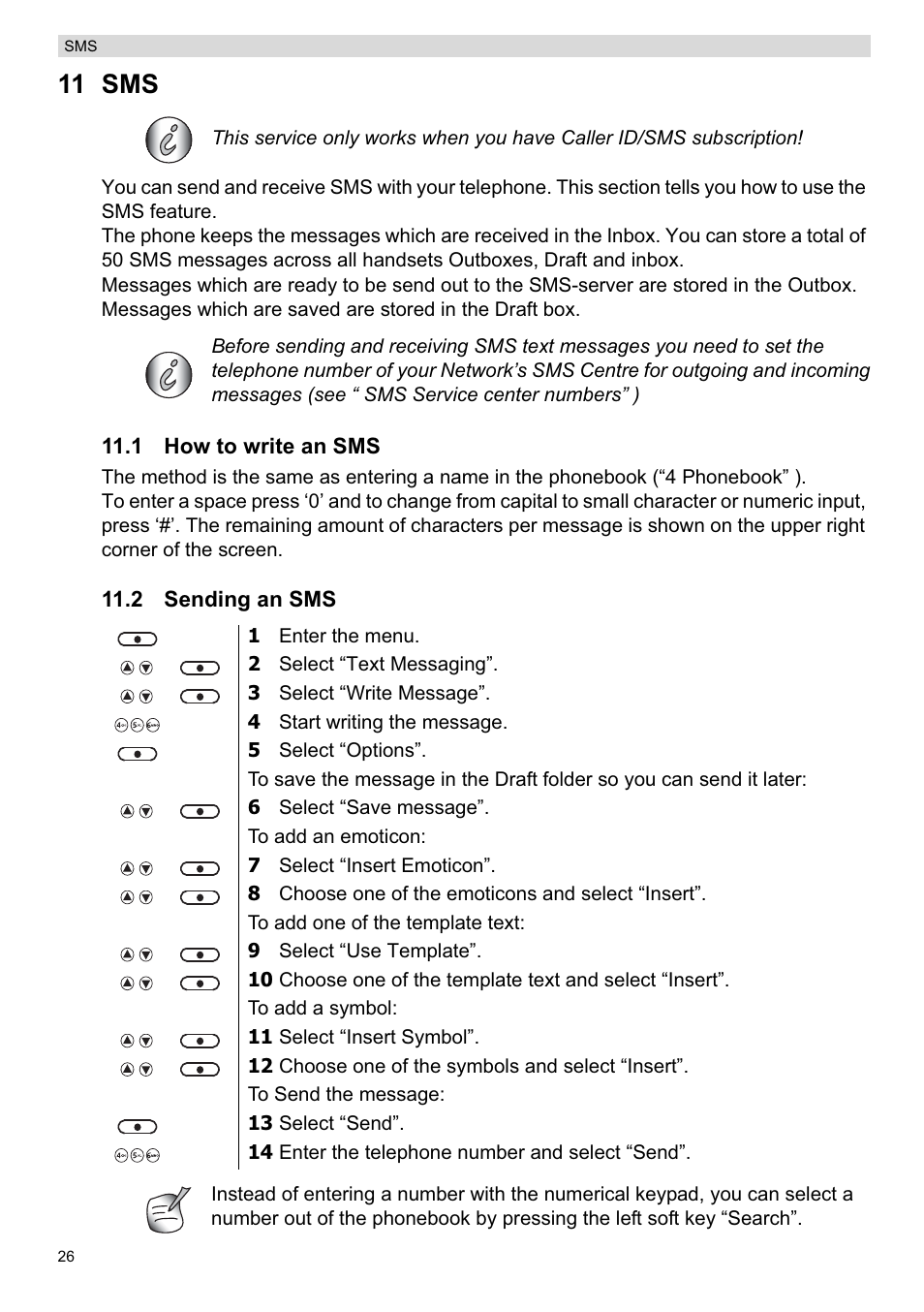 11 sms | Topcom ORBIT User Manual | Page 26 / 40