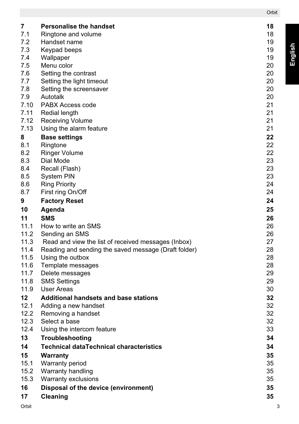 Topcom ORBIT User Manual | Page 3 / 40