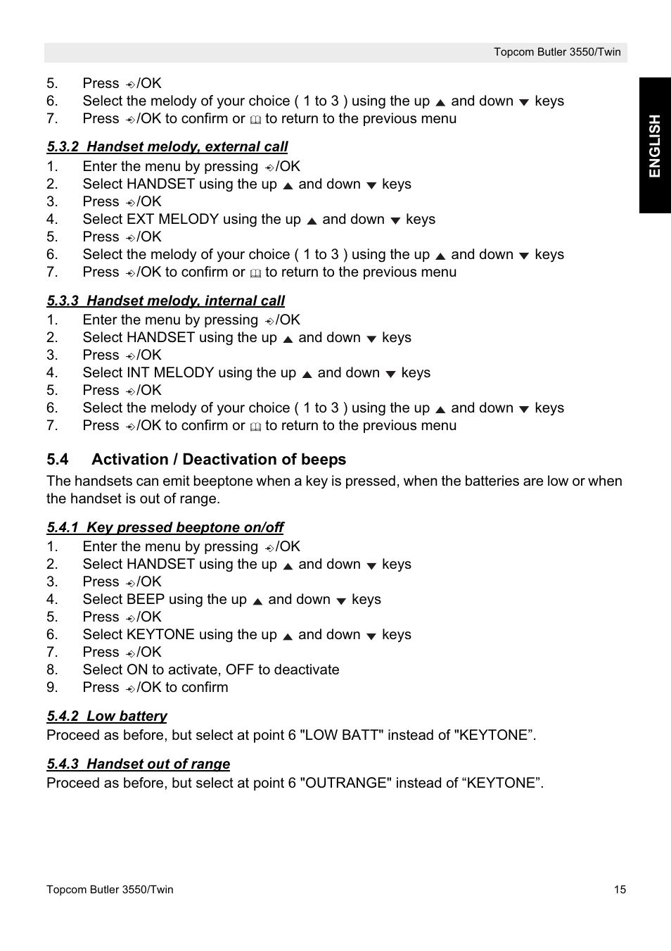 Topcom Butler 3550/Twin User Manual | Page 15 / 32