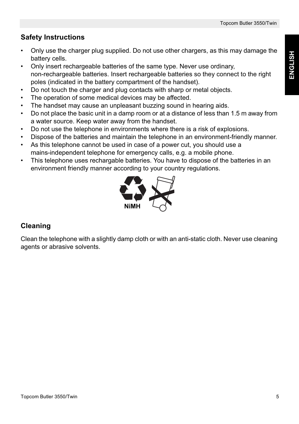 Topcom Butler 3550/Twin User Manual | Page 5 / 32
