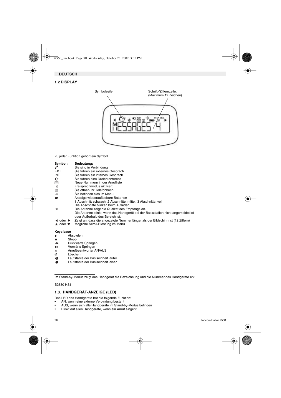 Topcom BUTLER 2550 User Manual | Page 70 / 92