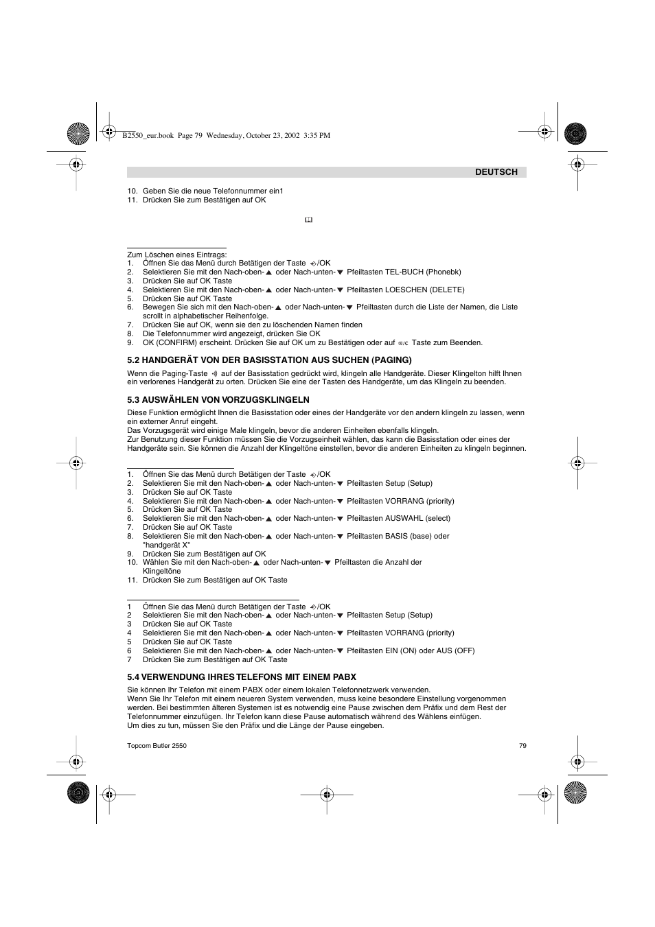 Topcom BUTLER 2550 User Manual | Page 79 / 92