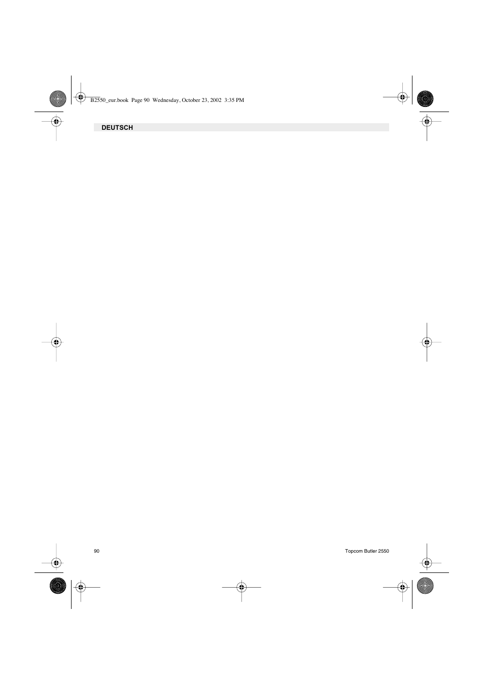 Topcom BUTLER 2550 User Manual | Page 90 / 92