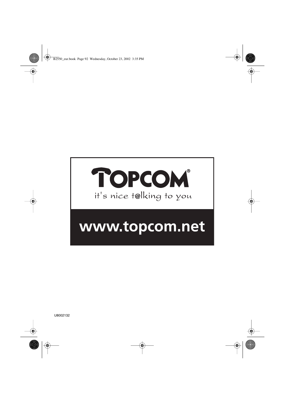 Topcom BUTLER 2550 User Manual | Page 92 / 92