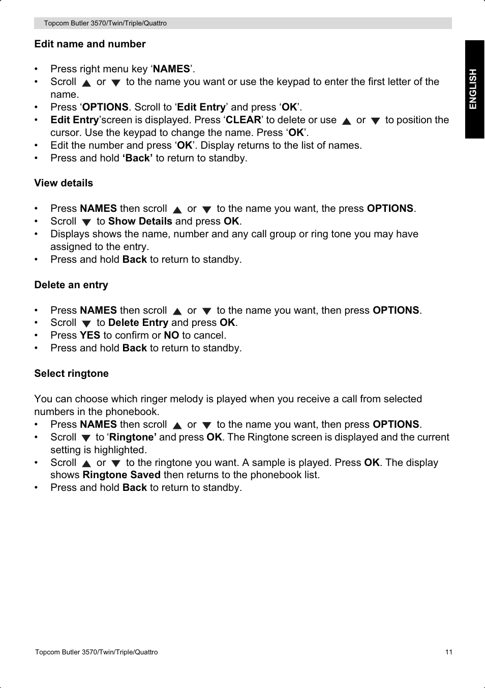Topcom BUTLER 3570 User Manual | Page 11 / 28